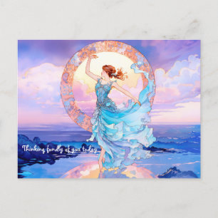 Postal Skydancer en la pintura del agua