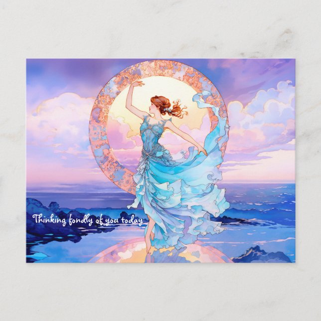 Postal Skydancer en la pintura del agua (Anverso)