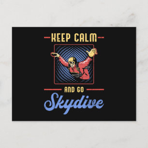 Postal Skydiver Retro de Skydiver Mantiene un regalo dive