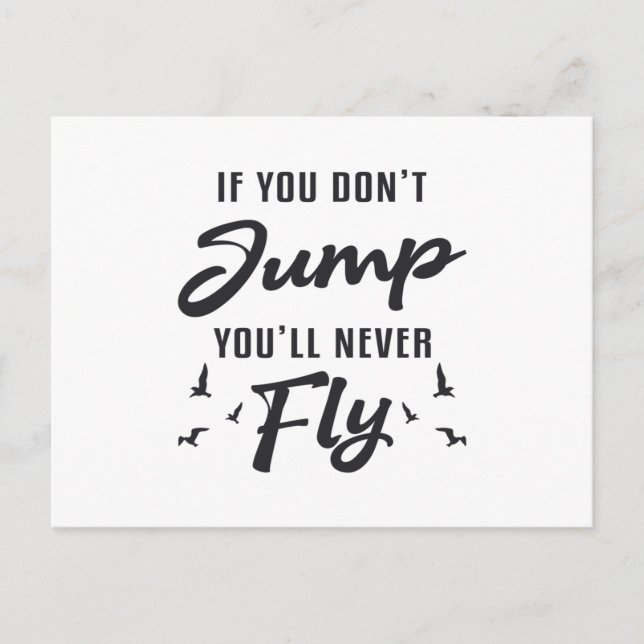 Postal Skydiver Si no saltas, nunca vuelarás a Guay (Anverso)