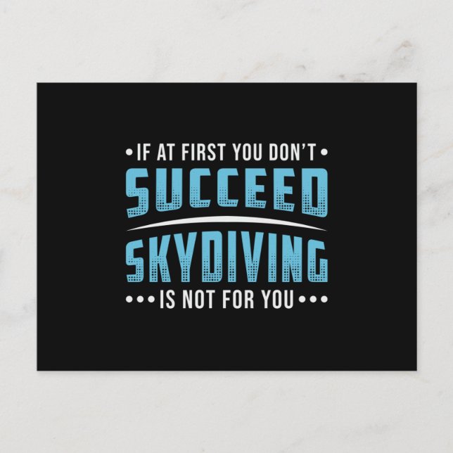 Postal Skydiver Succeed Skydiving Skydive Parachute Funny (Anverso)