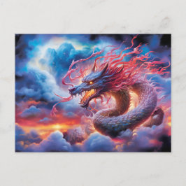 Postal Skyfire Surge – Chinese Airbrush Dragon in Clouds 