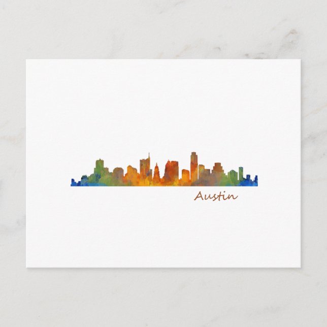 Postal Skyline acuática de Austin Texas v1 (Anverso)
