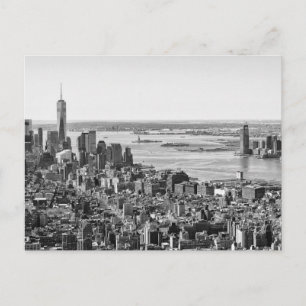 Postal Skyline Black White New York