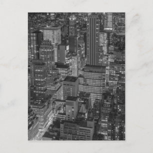 Postal Skyline Black White New York