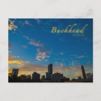 Postal Skyline Buckhead En Sunset Postcard