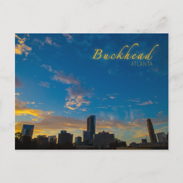 Postal Skyline Buckhead En Sunset Postcard (Anverso)