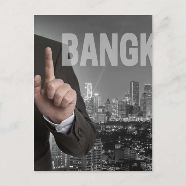 Postal Skyline de Bangkok con panorama nocturno (Anverso)