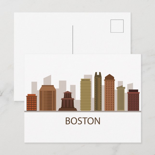 Postal Skyline de Boston (Anverso / Reverso)