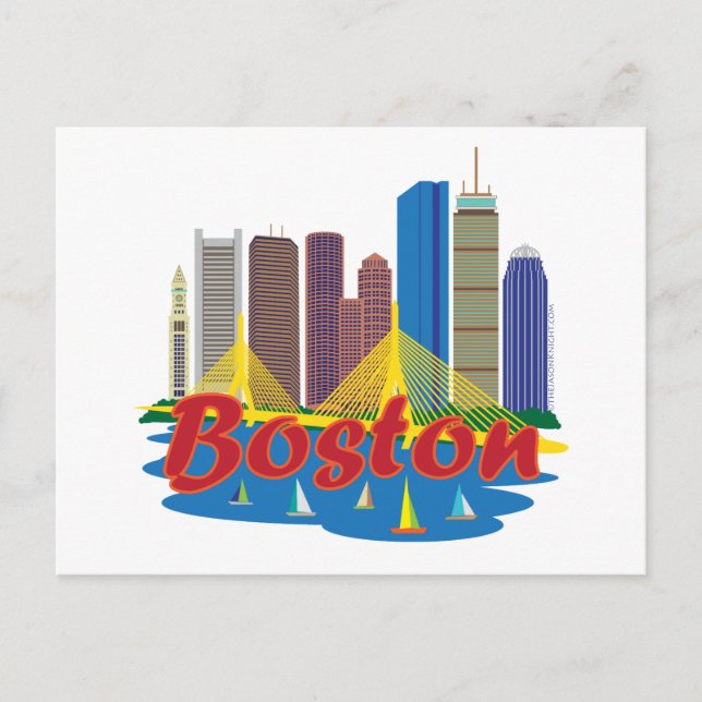Postal Skyline de Boston (Anverso)