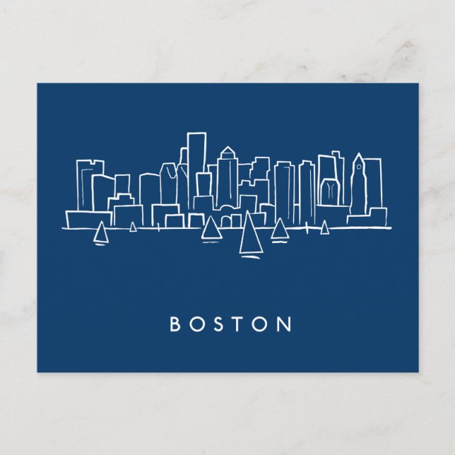 Postal Skyline de Boston (Anverso)