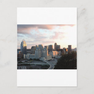 Postal Skyline de Cincinnati al atardecer