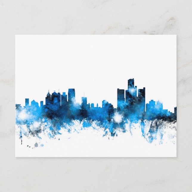 Postal Skyline de Detroit Michigan (Anverso)
