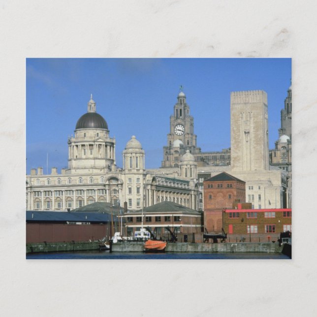 Postal Skyline de la ciudad de Liverpool, Inglaterra, Rei (Anverso)