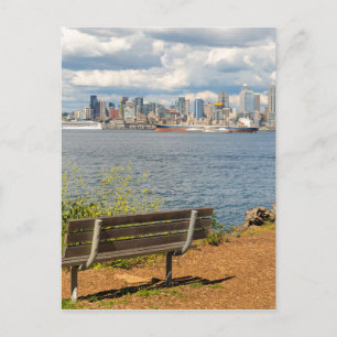 Postal Skyline de la ciudad de Seattle, Washington, Alki 