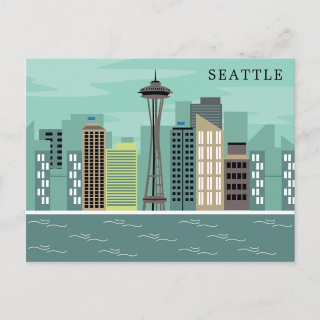 Postal Skyline de la ciudad | Seattle, Washington (Anverso)