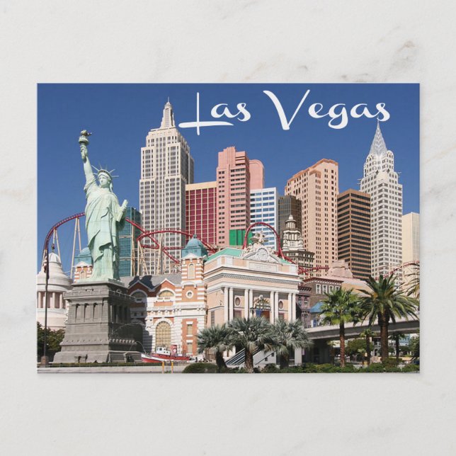 Postal Skyline de Las Vegas, Nevada Casino Postcard (Anverso)
