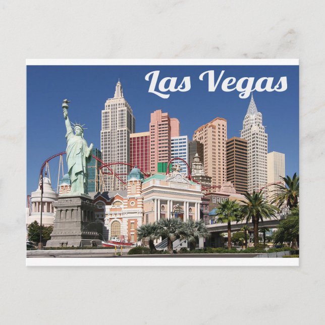 Postal Skyline de Las Vegas, Nevada Casino Postcard (Anverso)