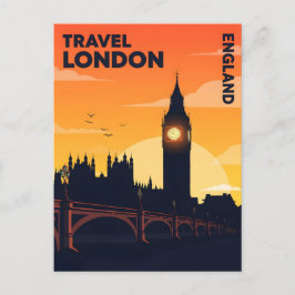 Postal Skyline de Londres al atardecer con el gran ben