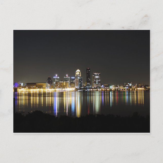 Postal Skyline de Louisville por la noche (Anverso)