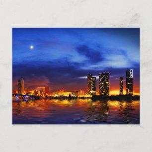 Postal Skyline de Miami por la noche - Postcard