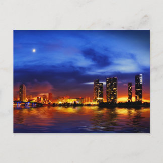 Postal Skyline de Miami por la noche - Postcard