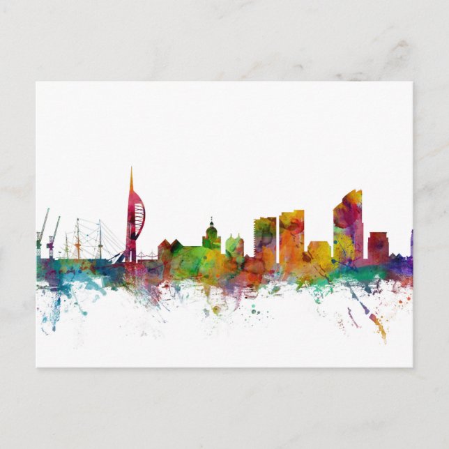 Postal Skyline de Portsmouth England (Anverso)