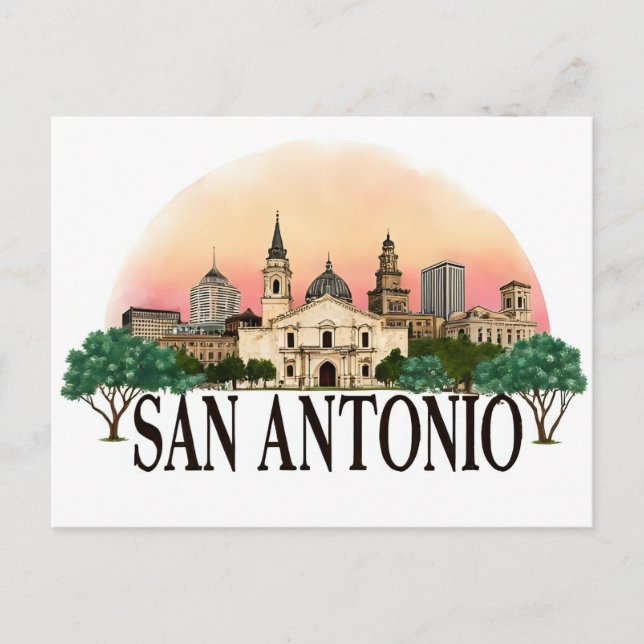 Postal Skyline de San Antonio (Anverso)