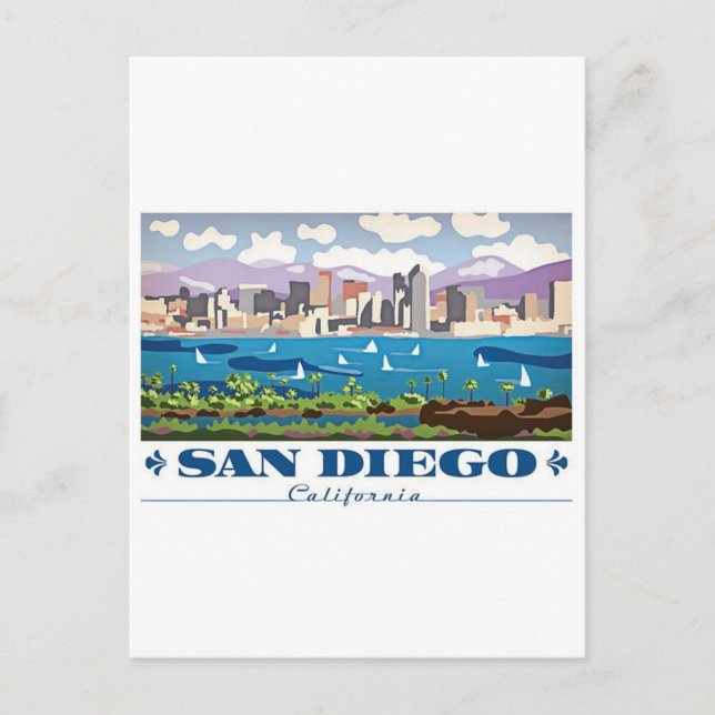 Postal Skyline de San Diego (Anverso)