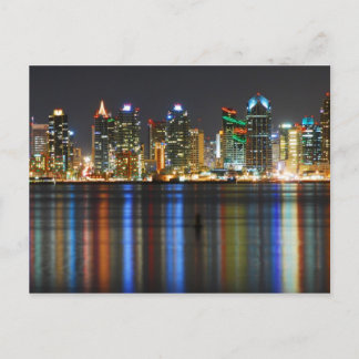Postal Skyline de San Diego durante la noche