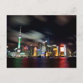 Postal Skyline de Shanghai por noche