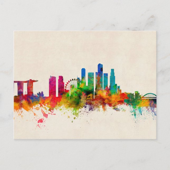Postal Skyline de Singapur (Anverso)