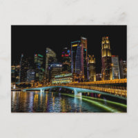 Skyline de Singapur, luces nocturnas