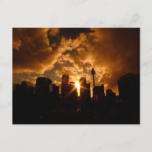 Postal Skyline de Sydney de noche (Anverso)