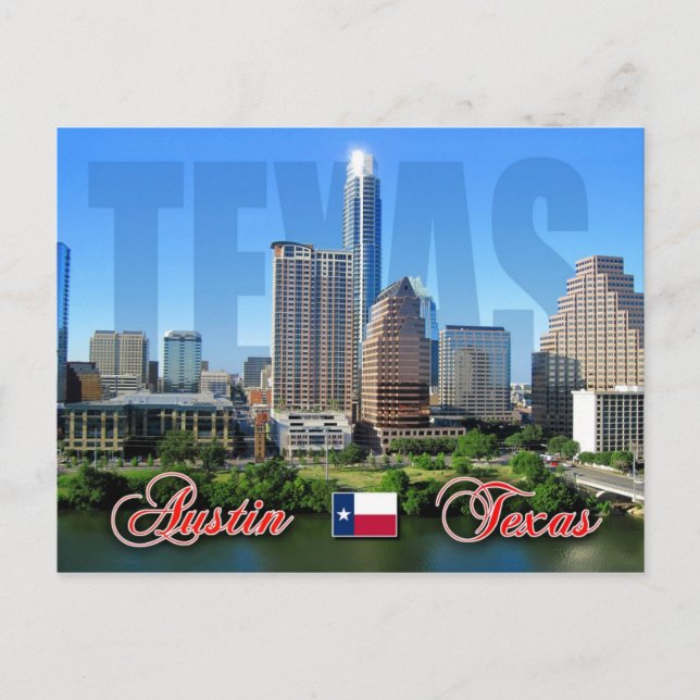 Postal Skyline del centro de Austin, Texas (Anverso)