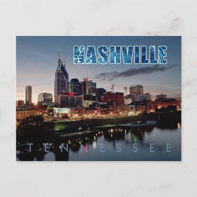 Postal Skyline del centro de Nashville, Tennessee por la  (Anverso)