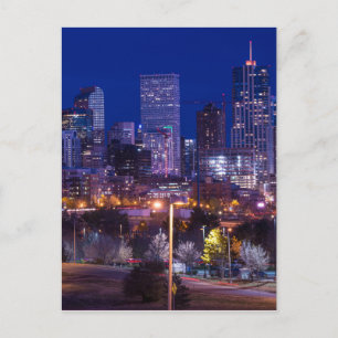 Postal Skyline Denver De Noche En Colorado
