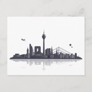 Postal Skyline Düsseldorf - Postkarte / Grußkarte