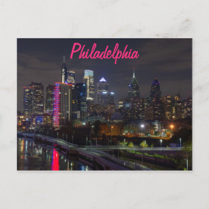 Postal Skyline Filadelfia de noche