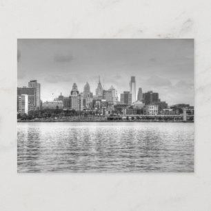 Postal Skyline Filadelfia en blanco y negro