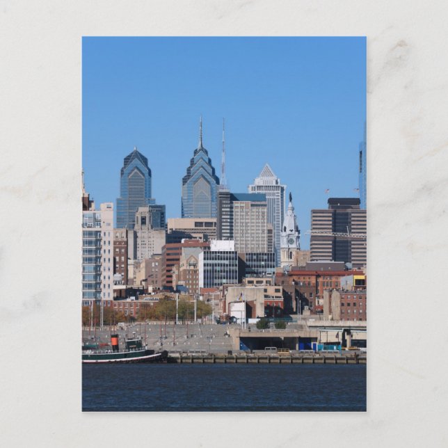 Postal Skyline Filadelfia, vista media (Anverso)