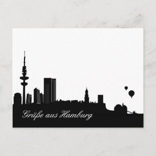 Postal Skyline HAMBURG - Postkarte / Grußkarte