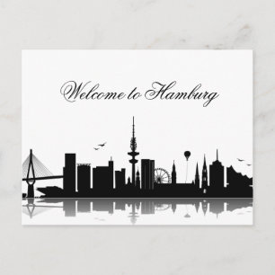 Postal Skyline HAMBURG - Postkarte / Grußkarte