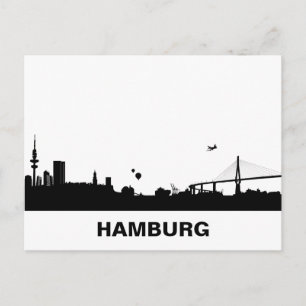 Postal Skyline HAMBURG - Postkarte / Grußkarte