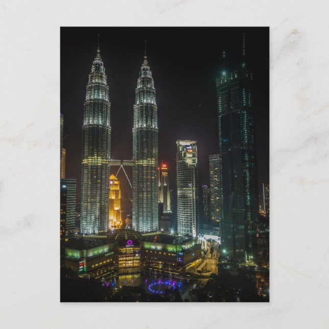 Postal Skyline Kuala Lumpar De Noche (Anverso)