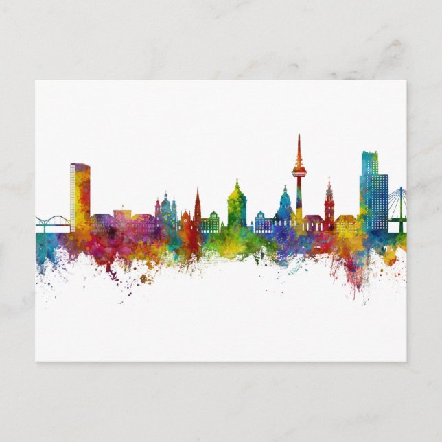 Postal Skyline Mannheim Alemania (Anverso)