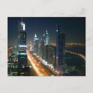 Postal Skyline Nocturna Postcard Dubai, Arabia Saudita