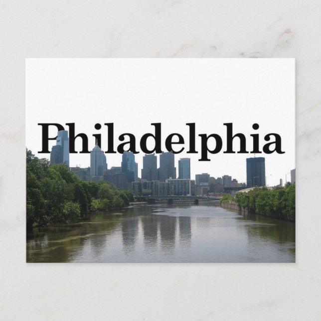 Postal Skyline Philadelphia - con Phil. al fondo (Anverso)