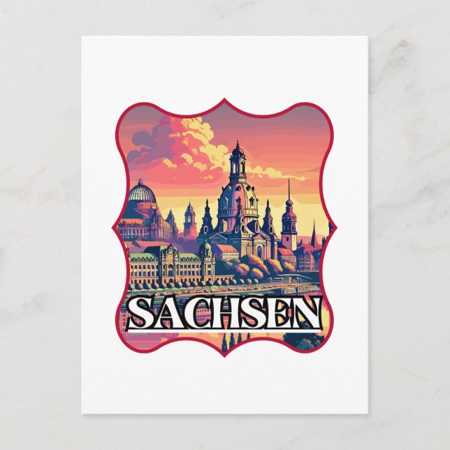 Postal Skyline Retro Sachsen (Anverso)