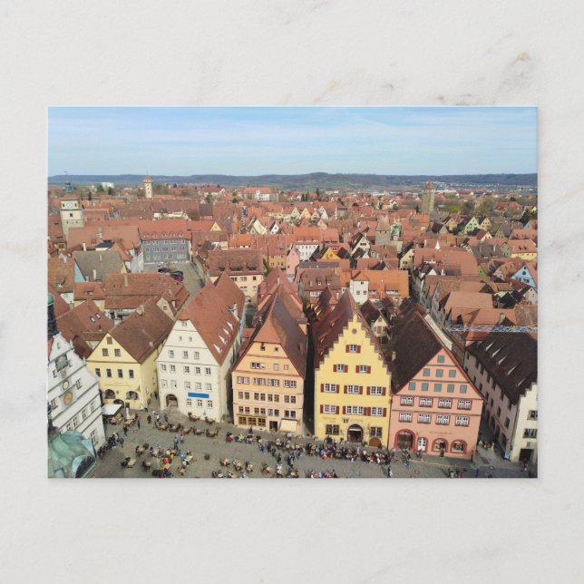 Postal Skyline Rothenburg ob der Tauber, Alemania (Anverso)